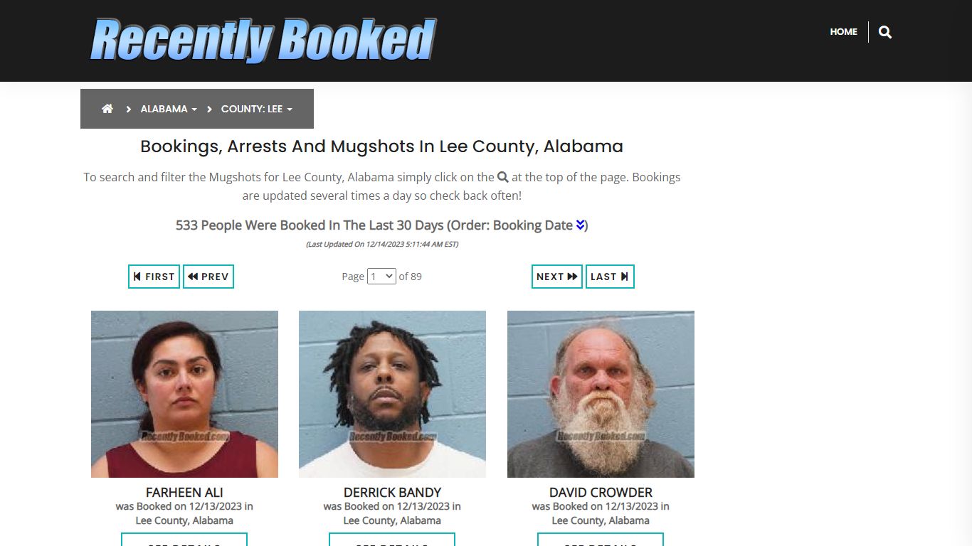 Recent bookings, Arrests, Mugshots in Lee County, Alabama - Recently Booked